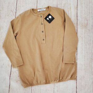 Jay Basics tan bubble henley sz XS NWT